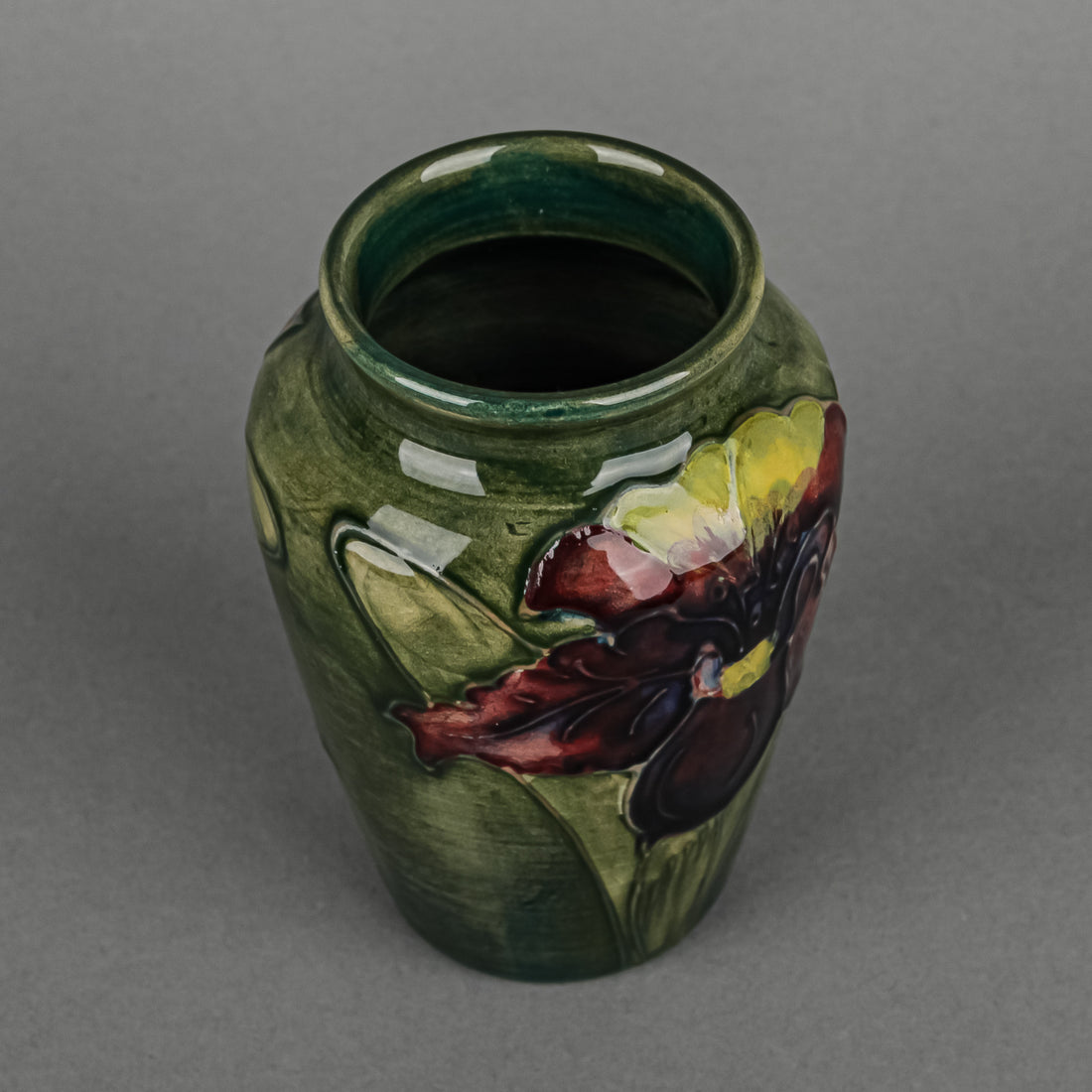 MOORCROFT Orchid Green Ground Vase