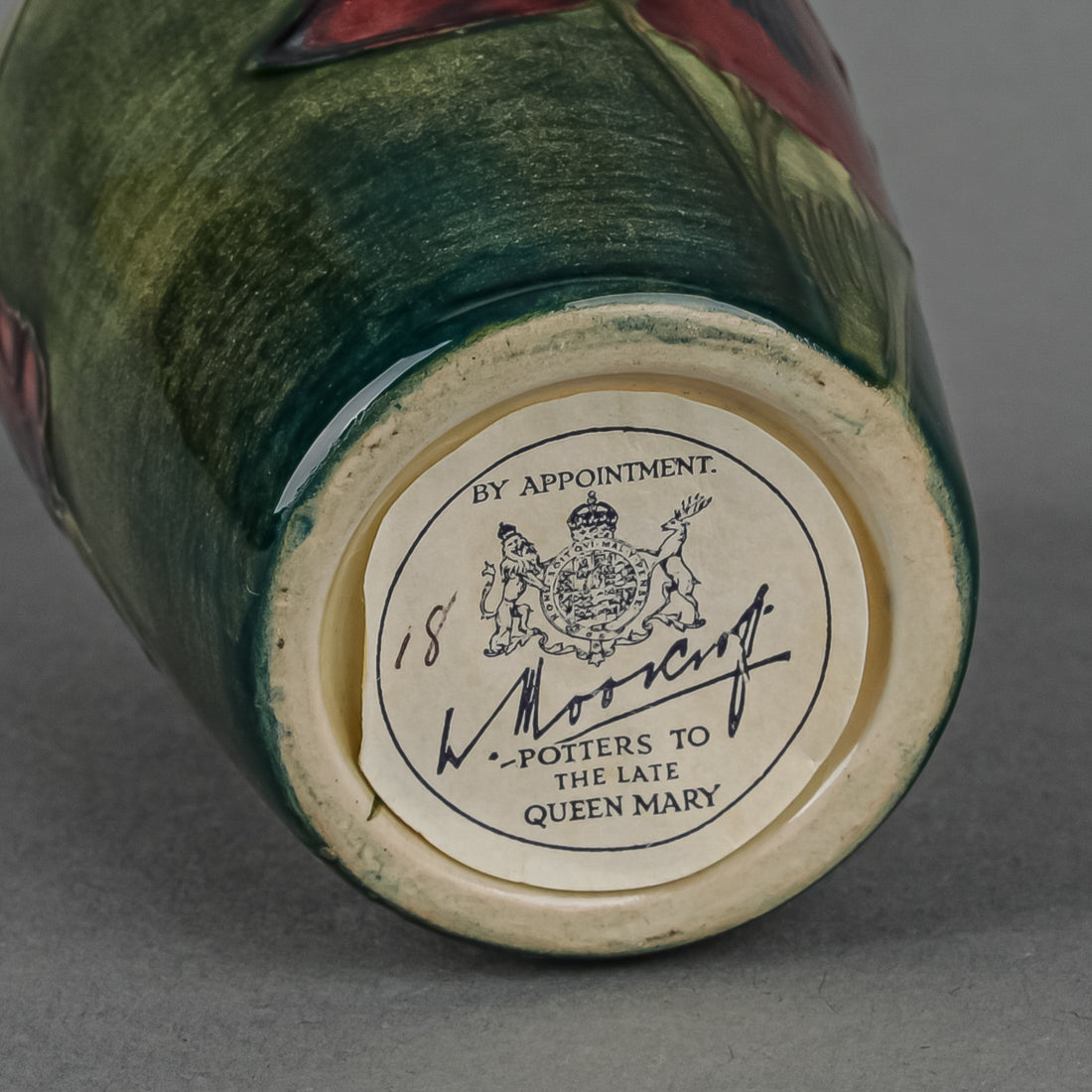 MOORCROFT Orchid Green Ground Vase