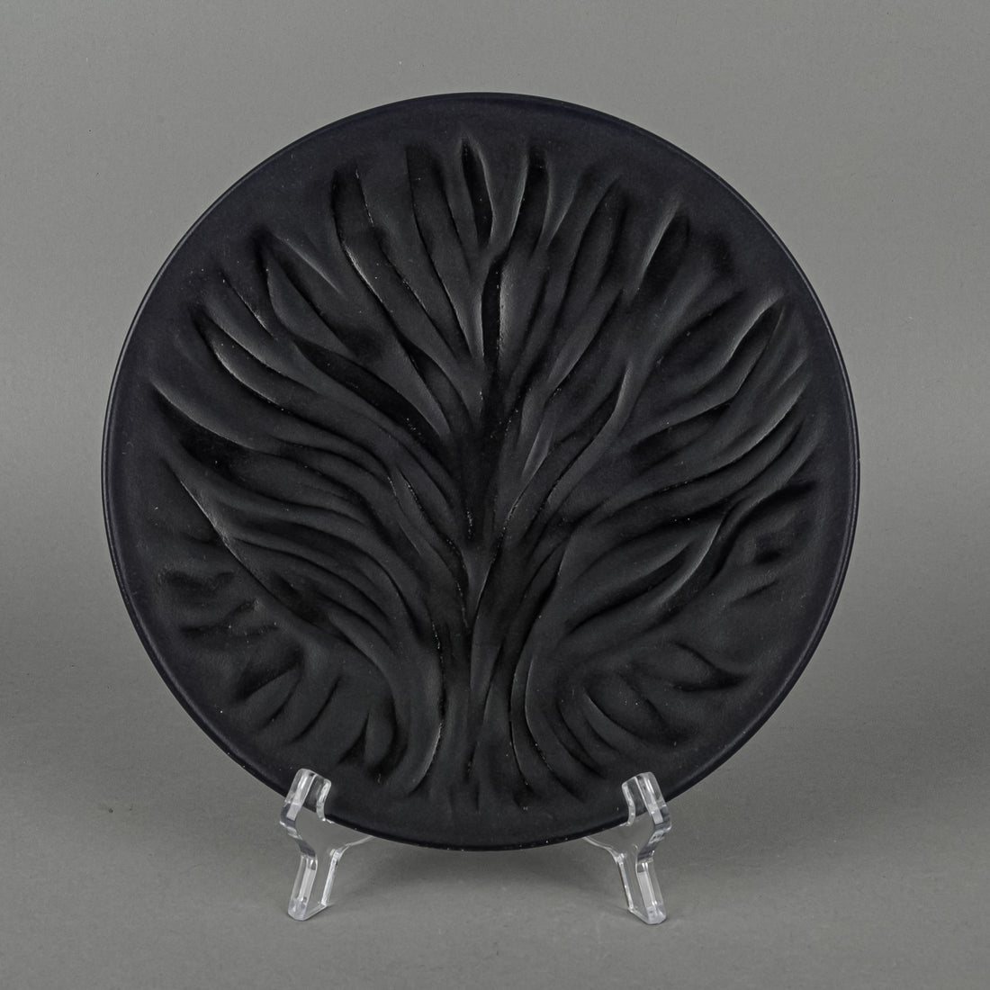 LALIQUE Algues Tree Of Life Black Salad/Dessert Plate