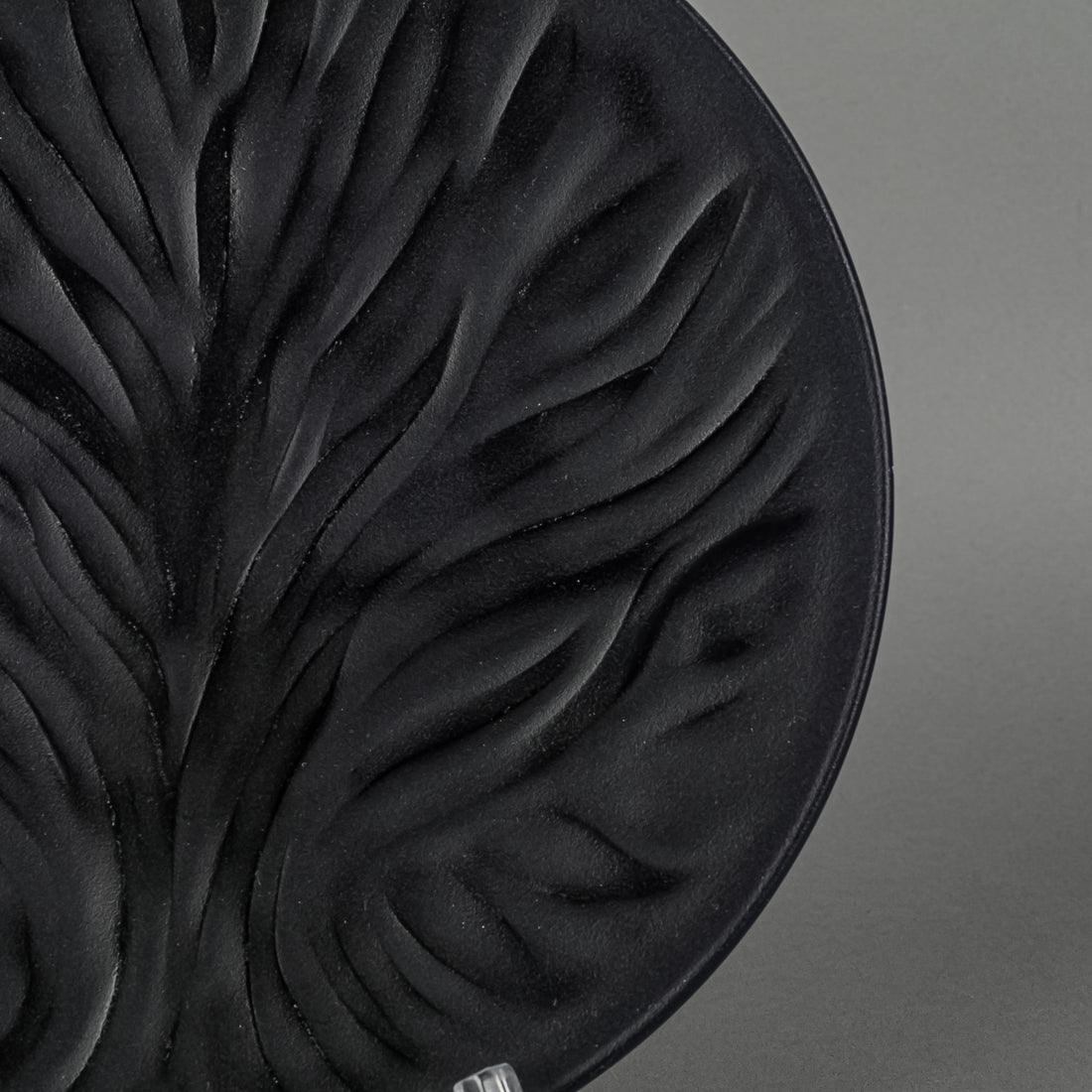 LALIQUE Algues Tree Of Life Black Salad/Dessert Plate
