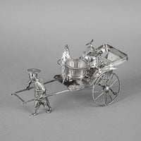 Chinese Export Silver Rickshaw Condiment Set