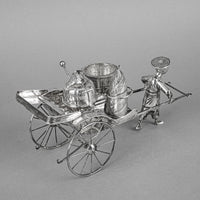 Chinese Export Silver Rickshaw Condiment Set