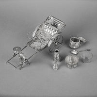 Chinese Export Silver Rickshaw Condiment Set