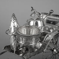 Chinese Export Silver Rickshaw Condiment Set