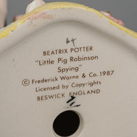 BESWICK Figurine Beatrix Potter Little Pig Robinson Spying 3031