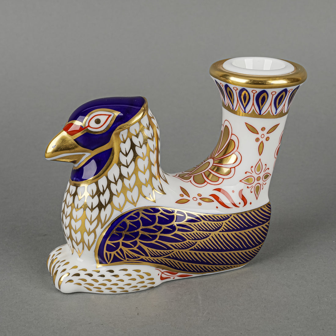 ROYAL CROWN DERBY Mythical Beast Griffin Candleholders Set Of 2