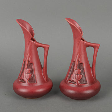 ROSEVILLE Acorn Ewer Vases 716 Set OF 2