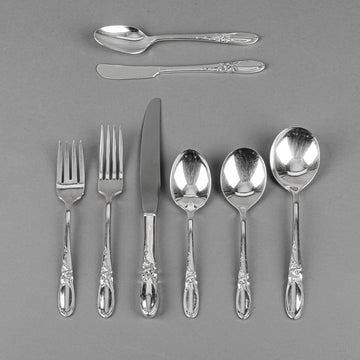 COMMUNITY PLATE White Orchid Silver Plate Flatware 12 Place Settings Plus Extras