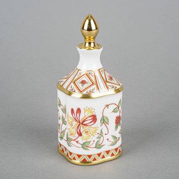 ROYAL CROWN DERBY Honeysuckle A1321 Perfume Bottle With Metal Stopper