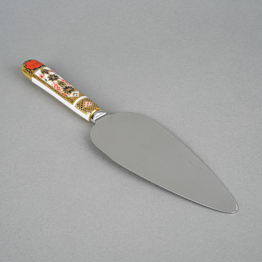 ROYAL CROWN DERBY Old Imari 1128 Ceramic Handle Stainless Steel Dessert Server