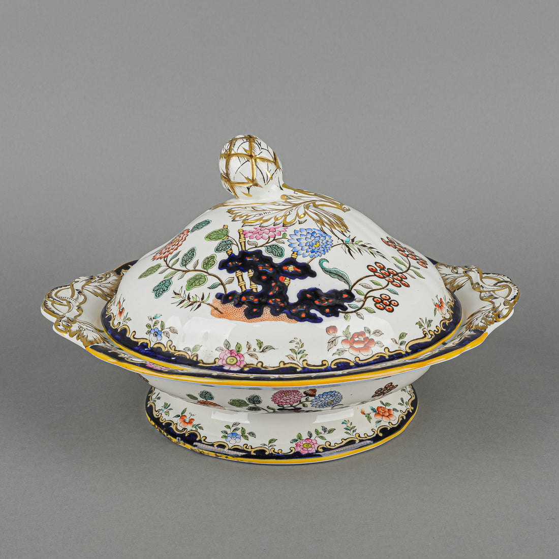 Antique MINTON Meissen Covered Serving Dish