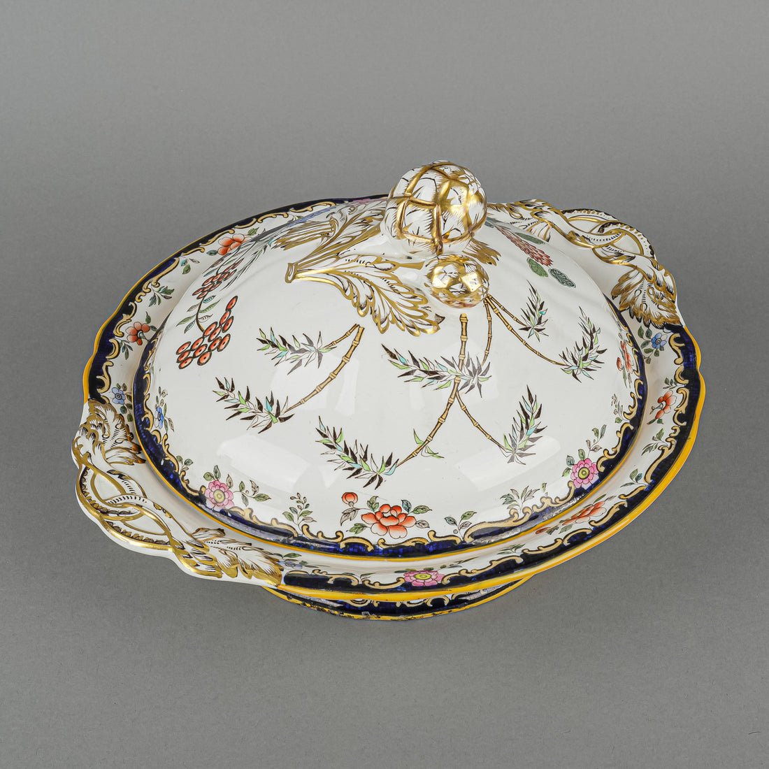 Antique MINTON Meissen Covered Serving Dish