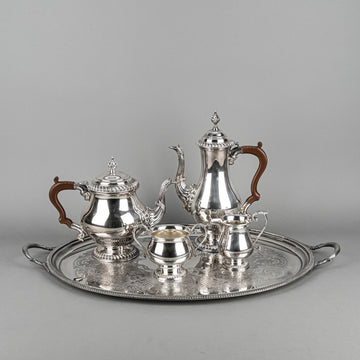 CHARLES HOWARD COLLINS Silverplate Tea & Coffee Service w/Tray 5pcs