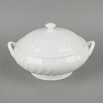 WEDGWOOD Candlelight White Round Covered Serving Dish