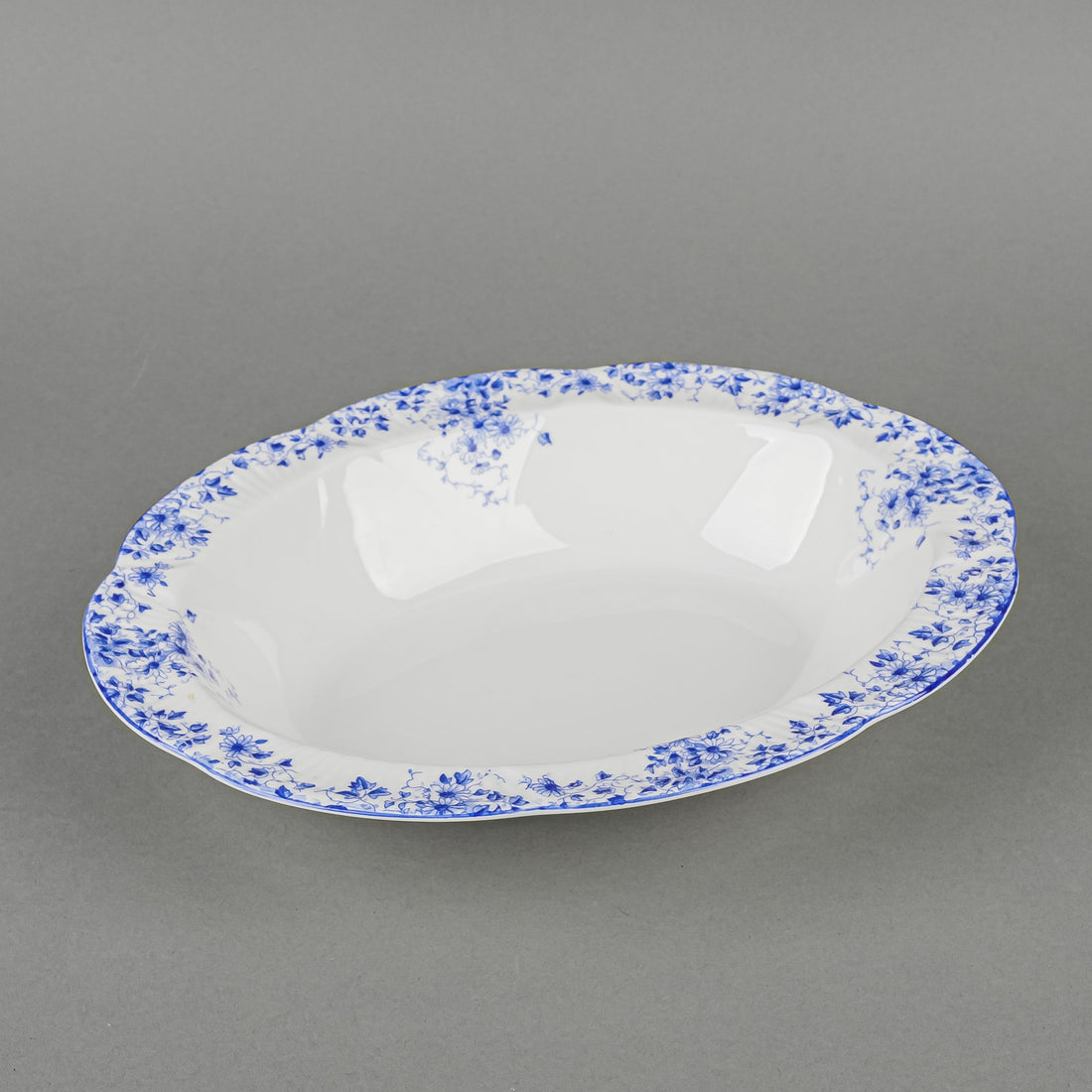 SHELLEY Dainty Blue Oval Open Serving Bowl