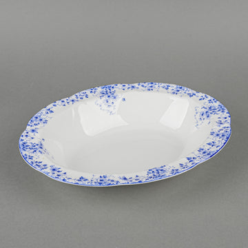 SHELLEY Dainty Blue Oval Open Serving Bowl