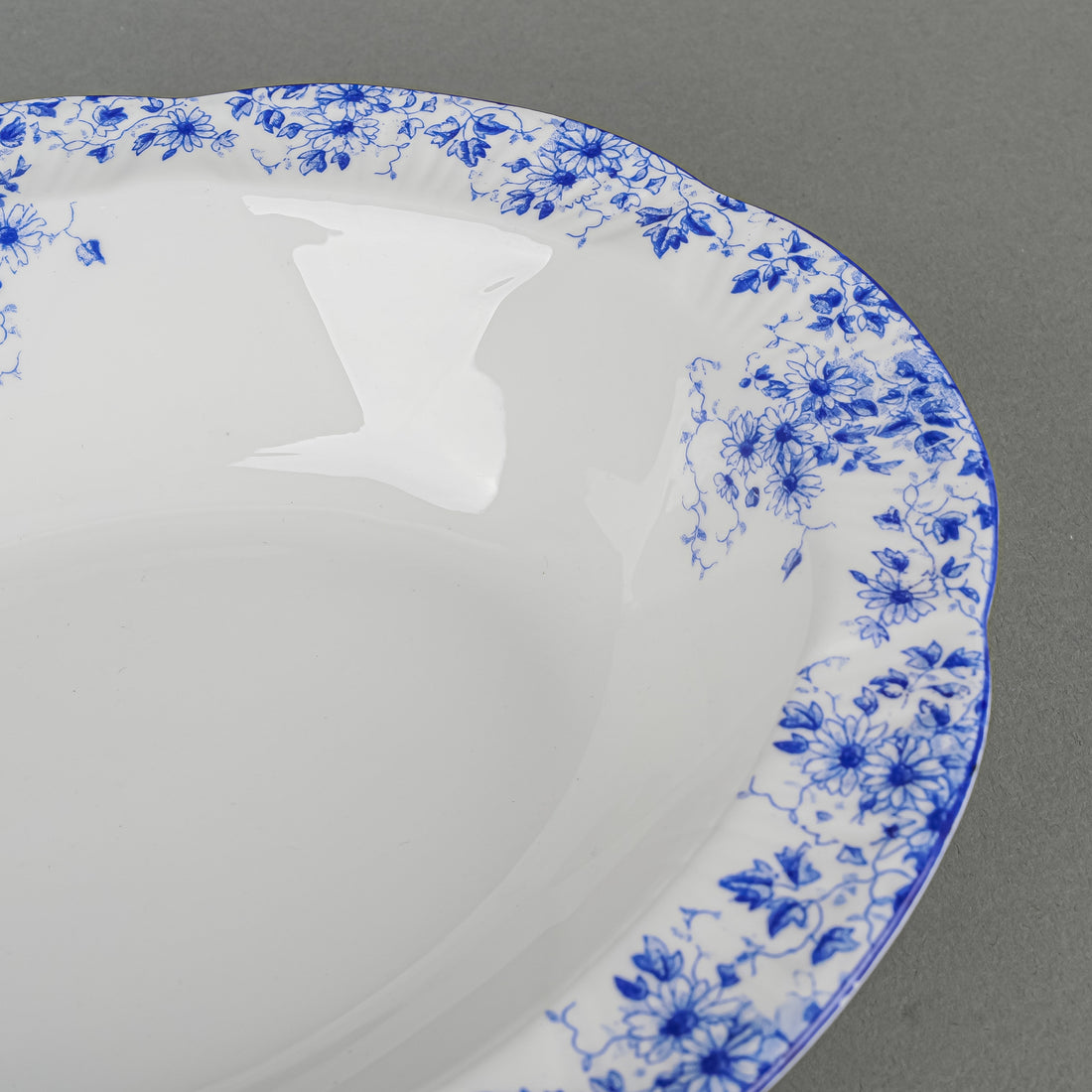SHELLEY Dainty Blue Oval Open Serving Bowl