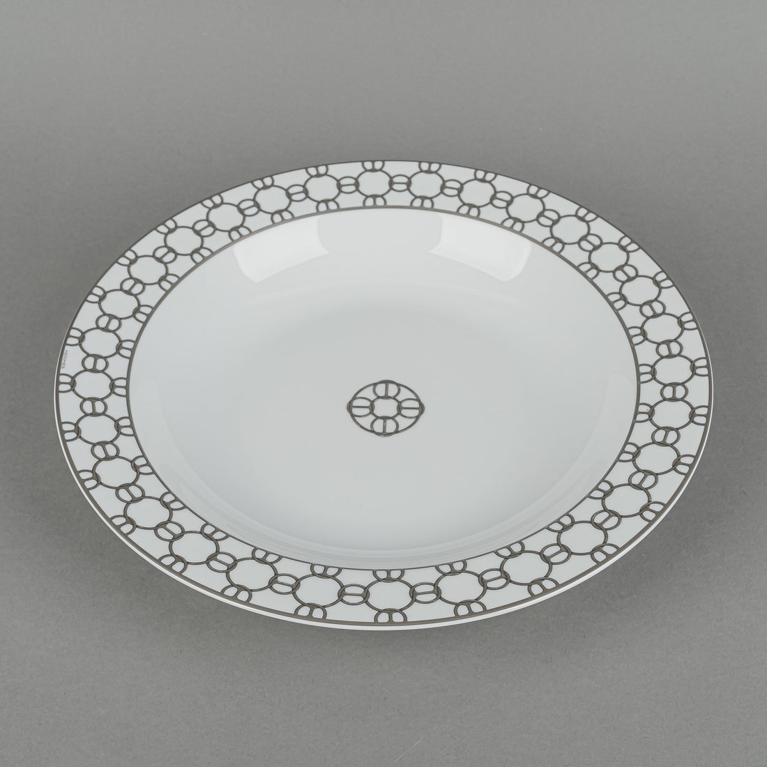 HERMES Fil d'Argent Round Rimmed Serving Bowl