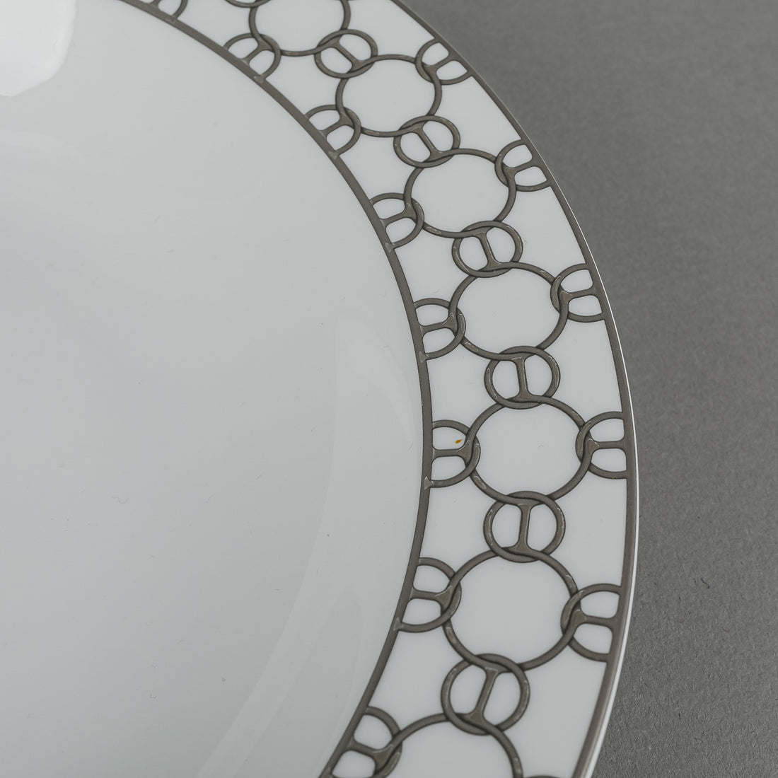 HERMES Fil d'Argent Round Rimmed Serving Bowl