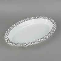 HERMES Fil d'Argent Oval Rimmed Serving Bowl