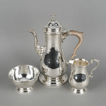 BIRKS STERLING Hammered Effect Sterling Coffee Service 3pcs