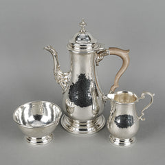 BIRKS STERLING Hammered Effect Sterling Coffee Service 3pcs