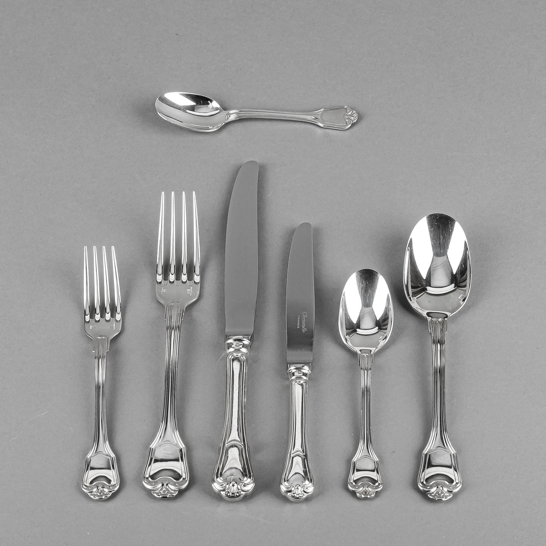CHRISTOFLE Port Royal Silver Plate Flatware 10 Place Settings Plus Extras