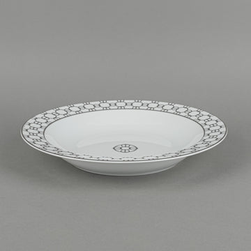 HERMES Fil d'Argent Round Rimmed Serving Bowl