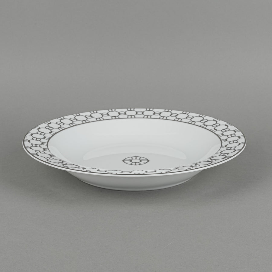HERMES Fil d'Argent Round Rimmed Serving Bowl