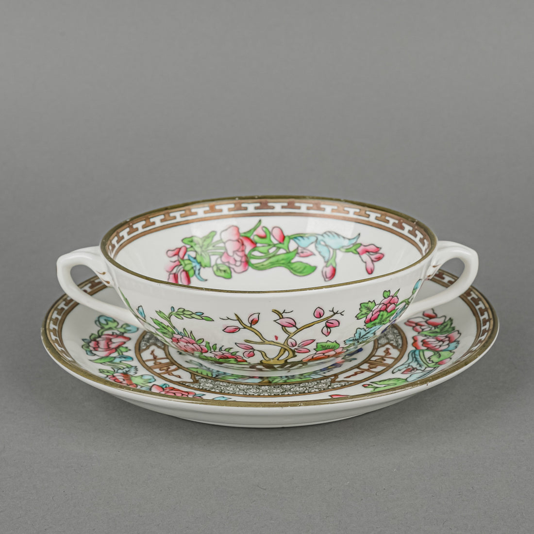 COALPORT Indian Tree Cream Soup And Saucers Set Of 11   22Pieces