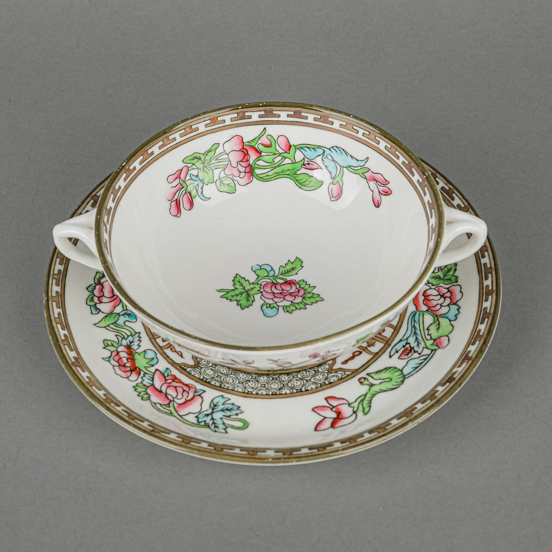 COALPORT Indian Tree Cream Soup And Saucers Set Of 11   22Pieces