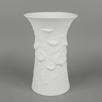 KAISER M.Frey White Bisque Floral Op Art Vase 0623