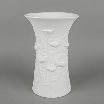 KAISER M.Frey White Bisque Floral Op Art Vase 0623