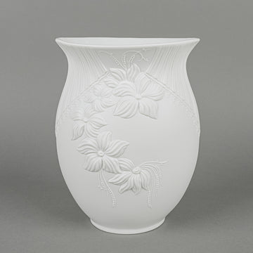 KAISER M Frey White Bisque Op Art Floral Vase 0762