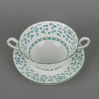 AYNSLEY Forget Me Not Cream Soup & Saucers Set of 8 - 16pcs