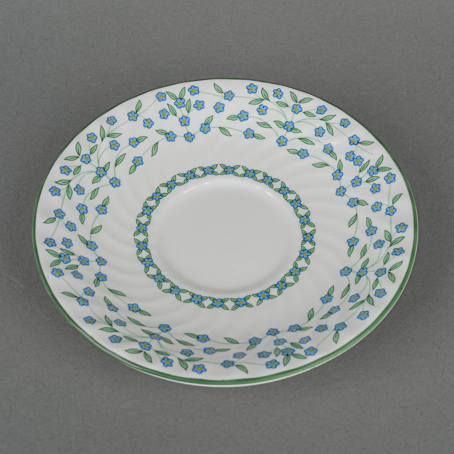 AYNSLEY Forget Me Not Cream Soup & Saucers Set of 8 - 16pcs