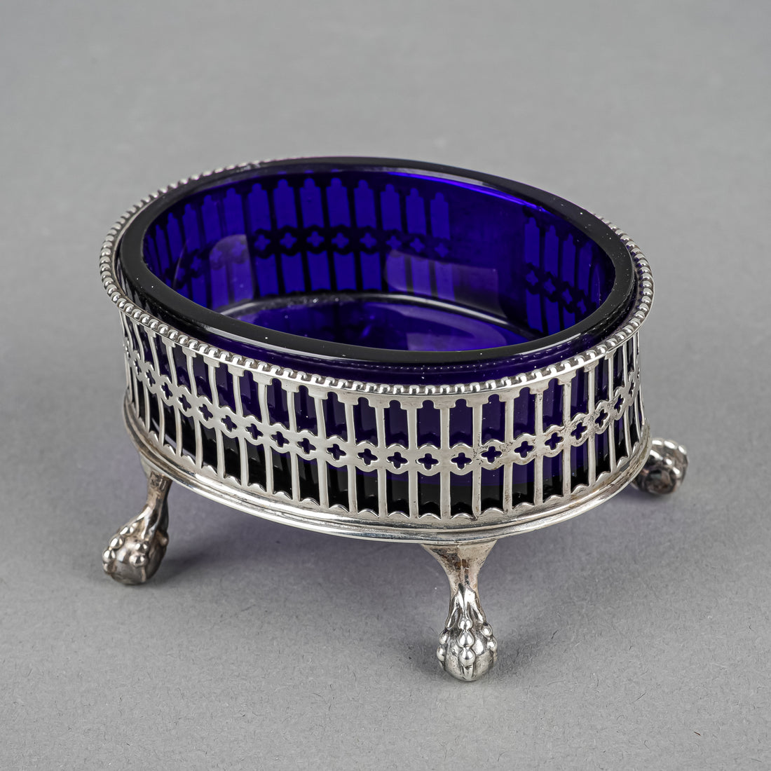 RICHARD MORTON & CO Sterling Salt Cellars & Liners Set/4