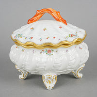 MEISSEN Swan Service Indian Flower Branch Covered Box