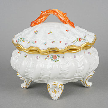 MEISSEN Swan Service Indian Flower Branch Covered Box