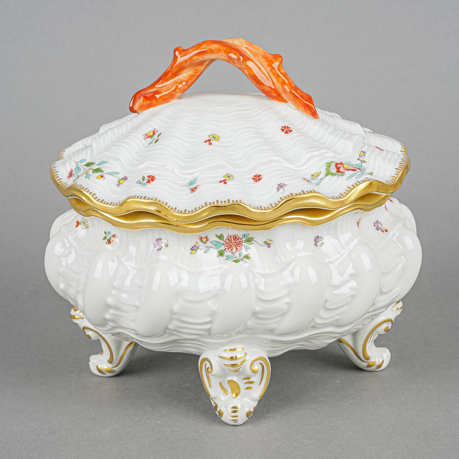 MEISSEN Swan Service Indian Flower Branch Covered Box