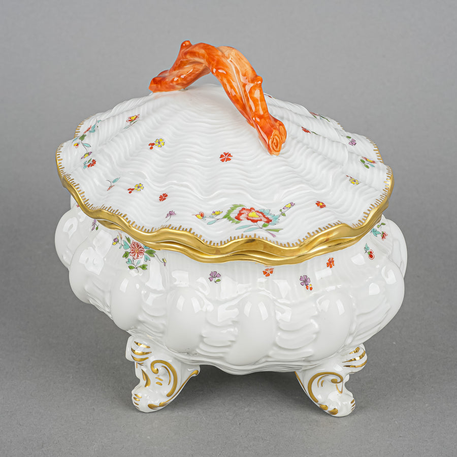 MEISSEN Swan Service Indian Flower Branch Covered Box