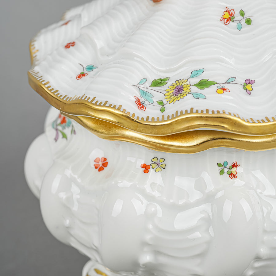 MEISSEN Swan Service Indian Flower Branch Covered Box