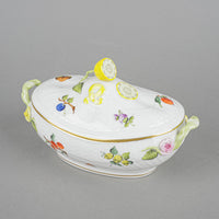 HEREND Fruits & Flowers Oval Lidded Dish - Lemon Knob