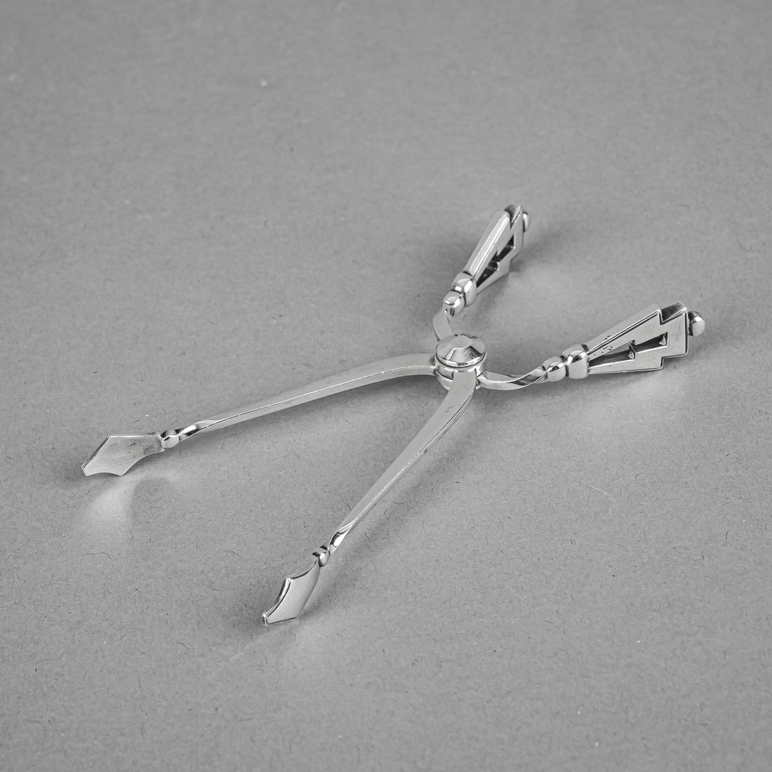 GEORG JENSEN Pyramid Sterling Sugar Tongs
