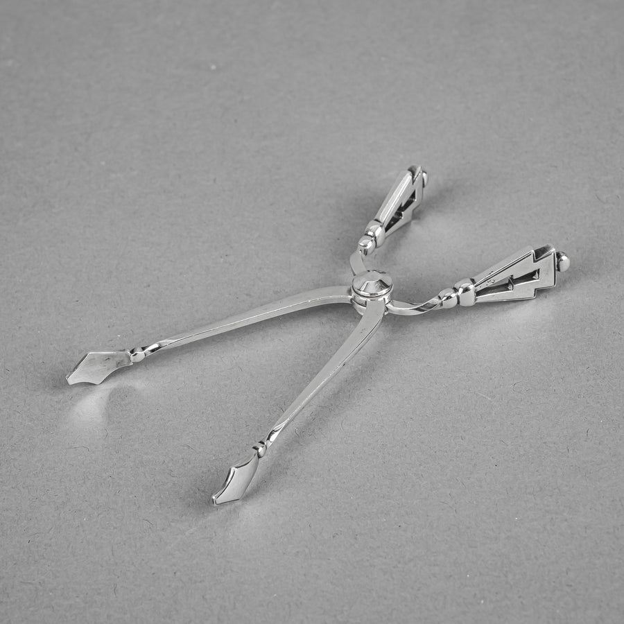 GEORG JENSEN Pyramid Sterling Sugar Tongs