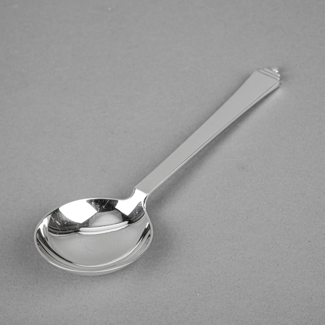 GEORG JENSEN Pyramid Sterling Cream Soup Spoons Set of 4