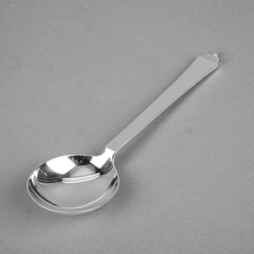 GEORG JENSEN Pyramid Sterling Cream Soup Spoons Set of 4