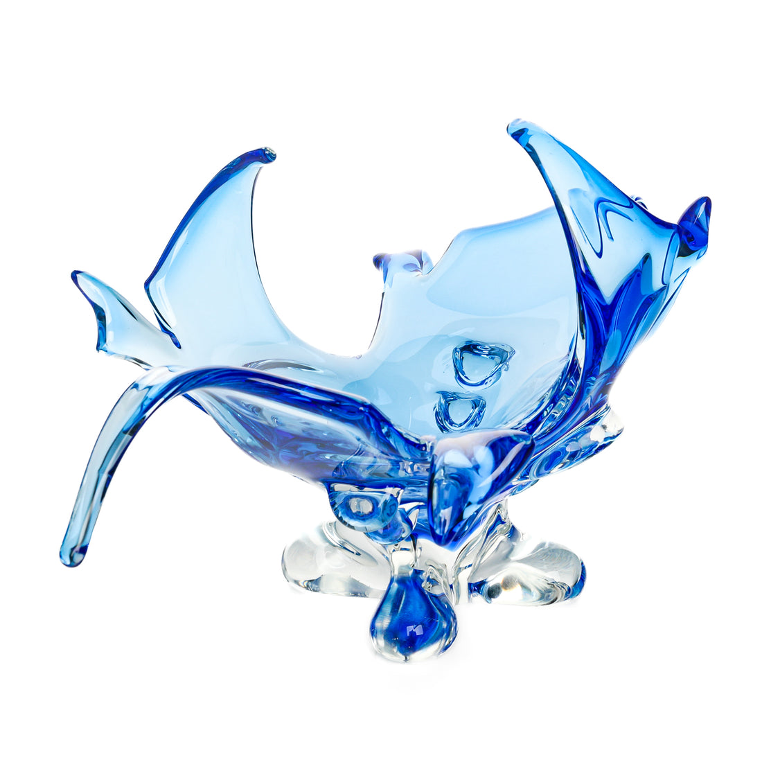 Chalet Style Free Form Art Glass Basket