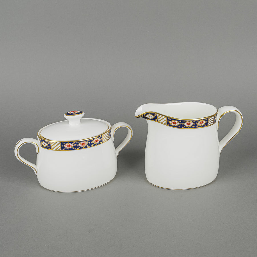 ROYAL CROWN DERBY Kedleston A1315 Cream & Covered Sugar