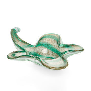 Murano Foglia d'Oro Art Glass Star Dish